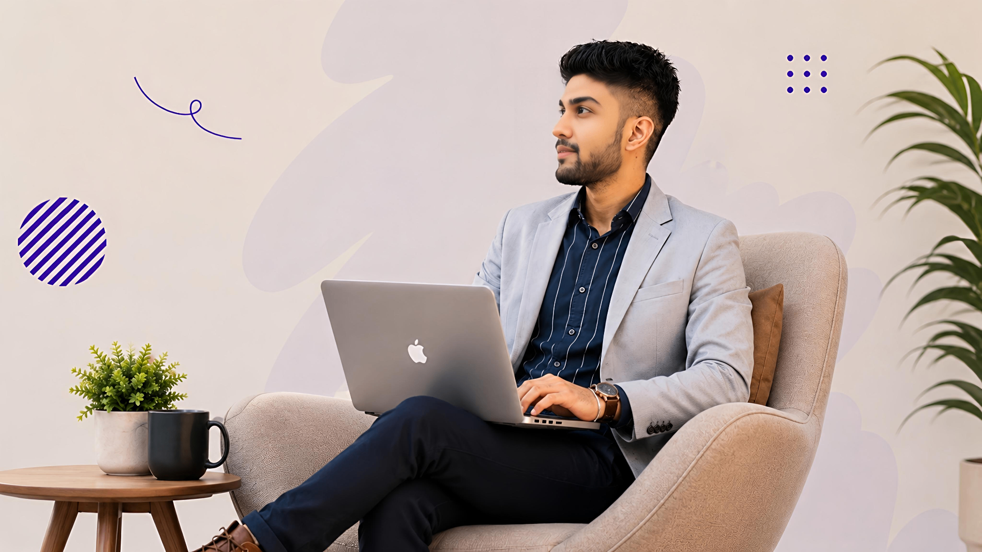 Divyansh Bhardwaj working on a laptop